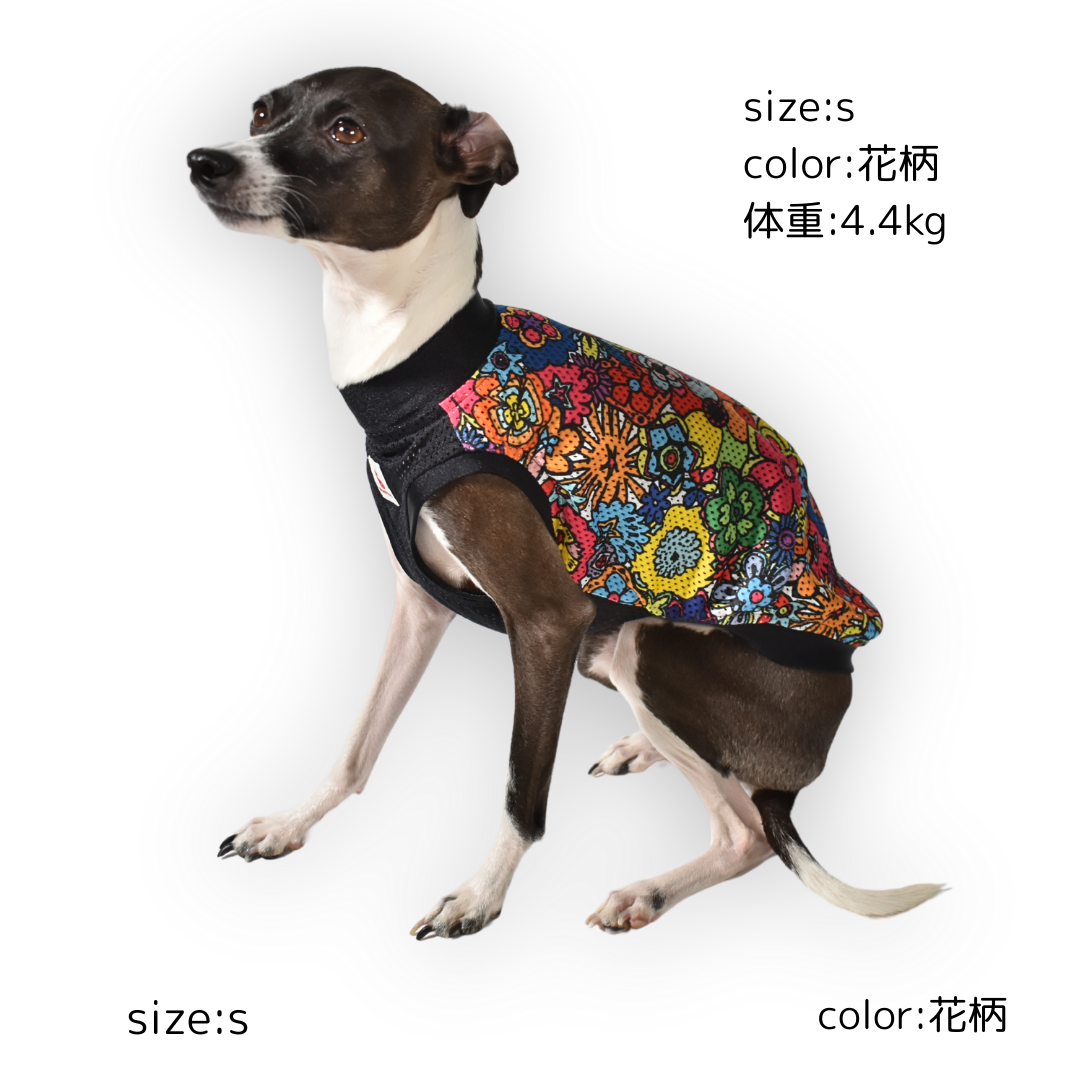 納期2−3週間】カラフルで元気いっぱい！花柄メッシュタンクトップ